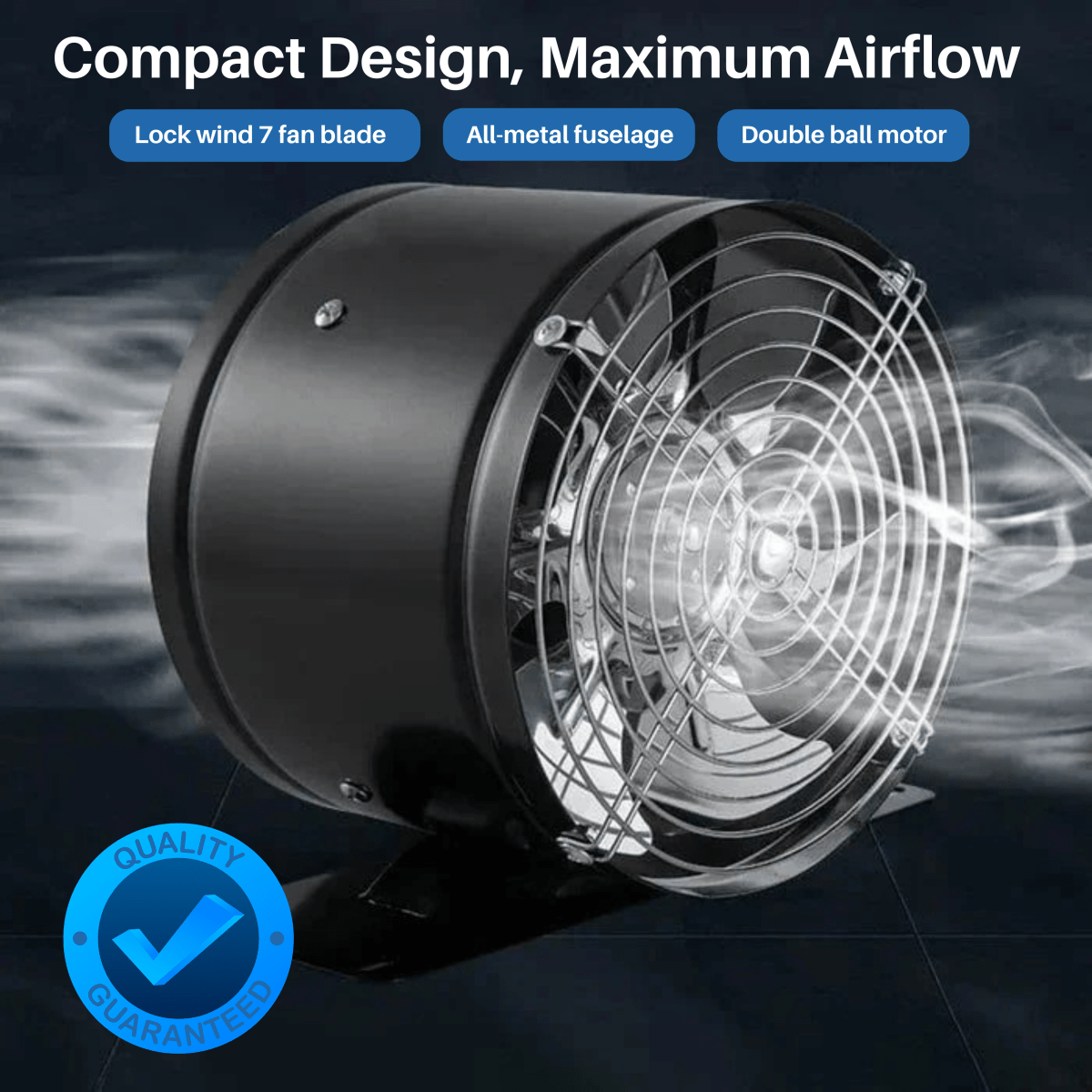 Quiet Bathroom Extractor Fan at 32 dB with ABS Housing in Black or White and 4 Sizes