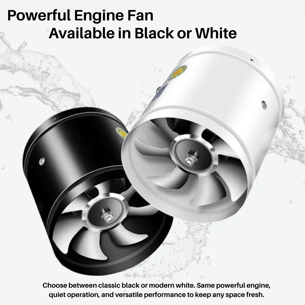 Quiet Bathroom Extractor Fan at 32 dB with ABS Housing in Black or White and 4 Sizes