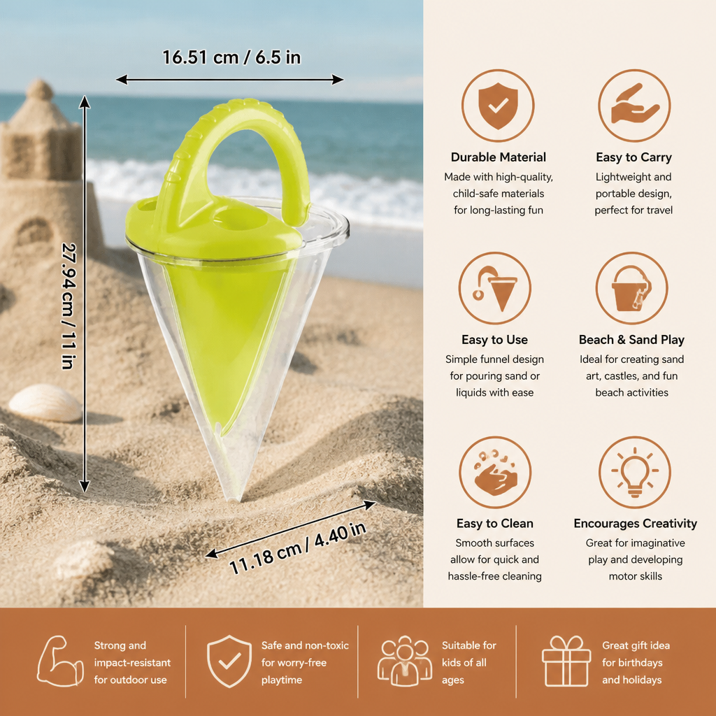 Sand Drawing Funnel Toy with Flow Control Handle for Kids