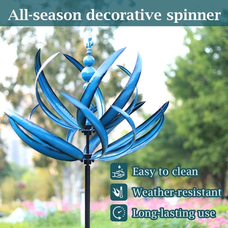 Metal Wind Spinner with Ground Stake and Bearing System for Gardens
