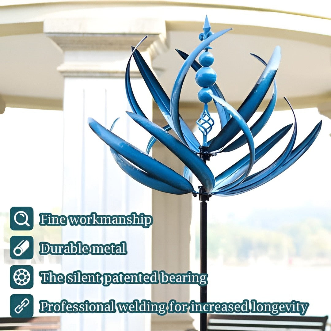 Metal Wind Spinner with Ground Stake and Bearing System for Gardens