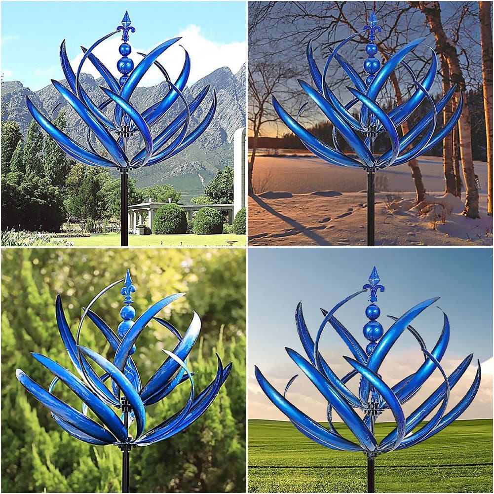 Metal Wind Spinner with Ground Stake and Bearing System for Gardens