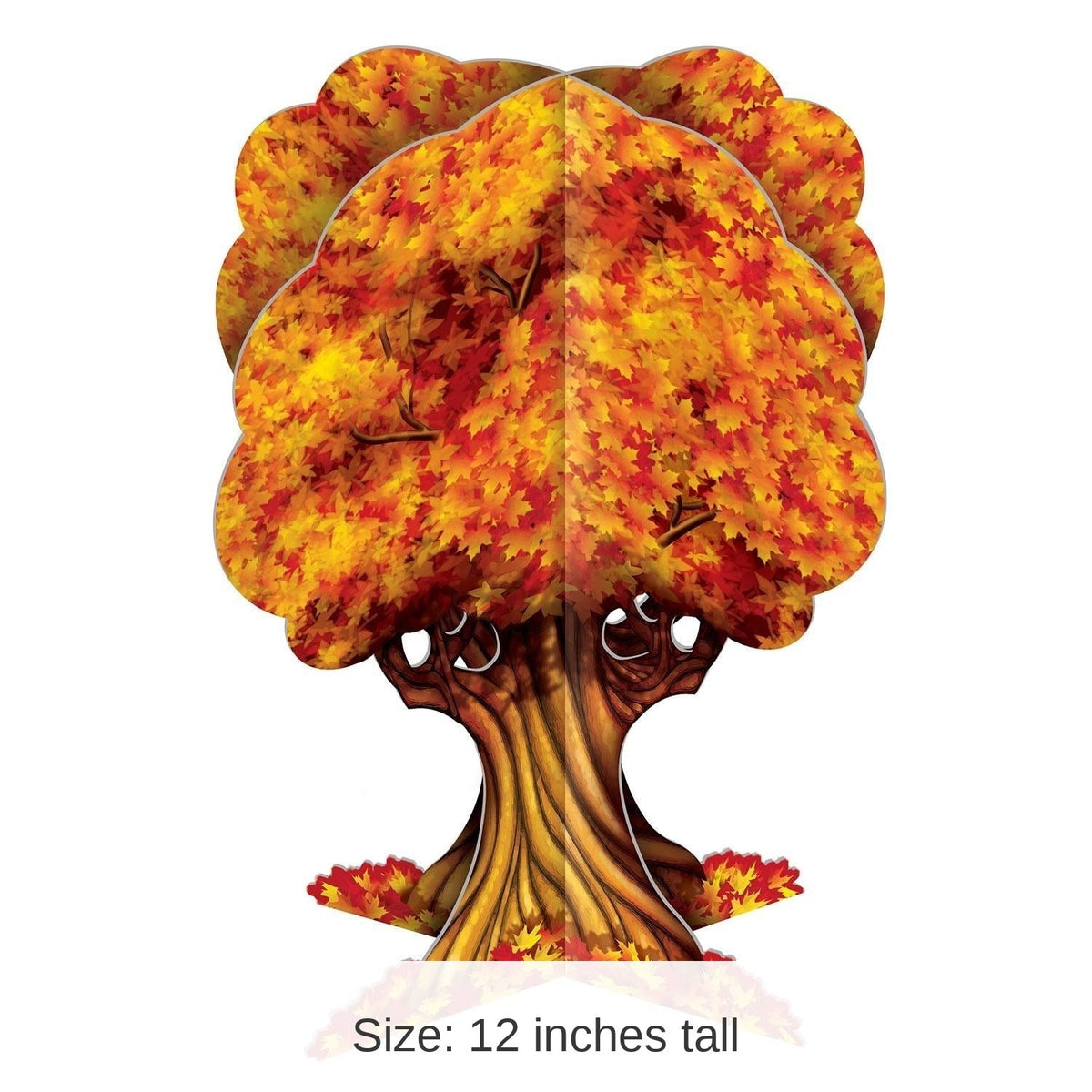 3D Autumn Tree Centerpieces with Orange and Brown Colors, 12-Pack 12-Inch