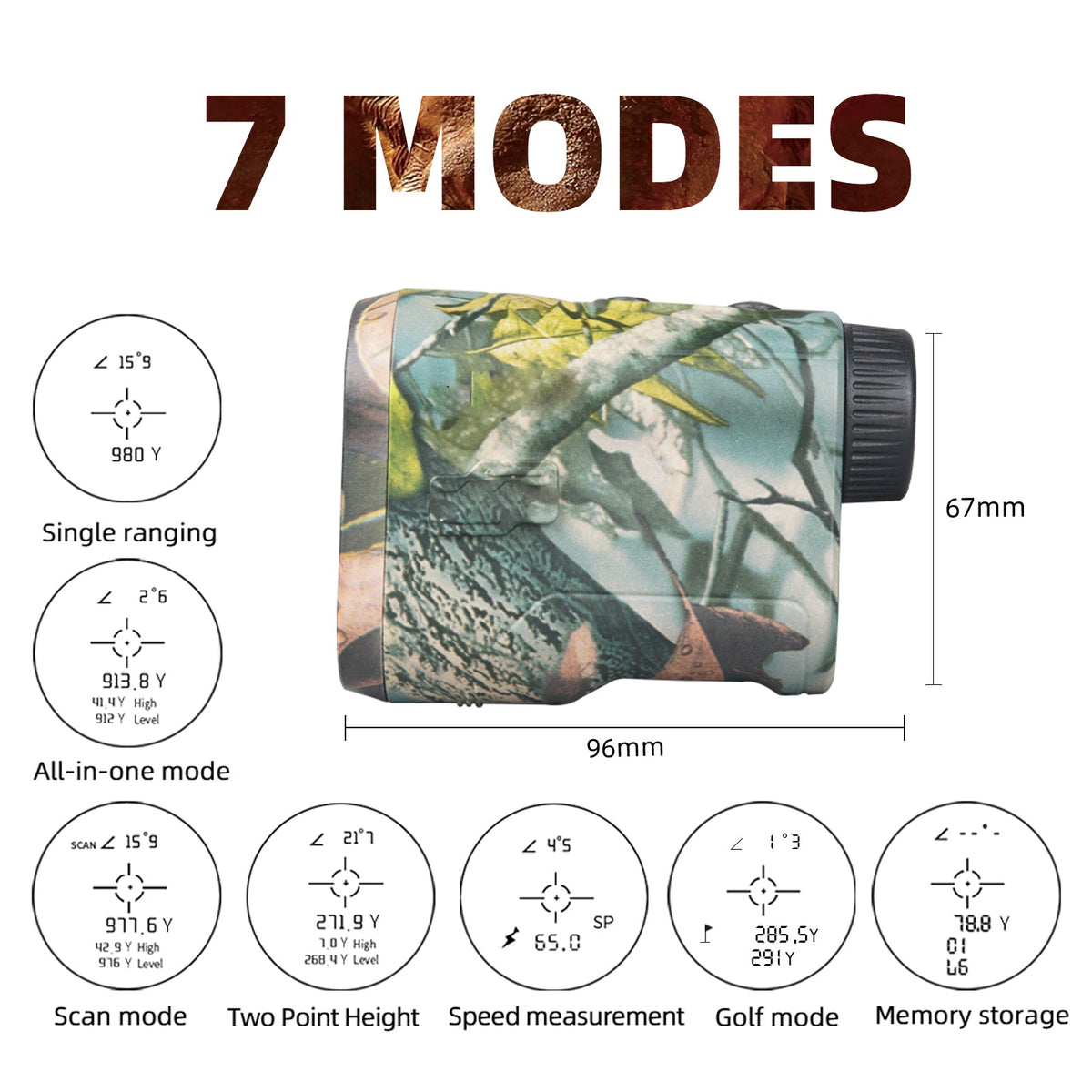 Laser Range Finder with 1000 Yard Capacity and 6.5X Magnification