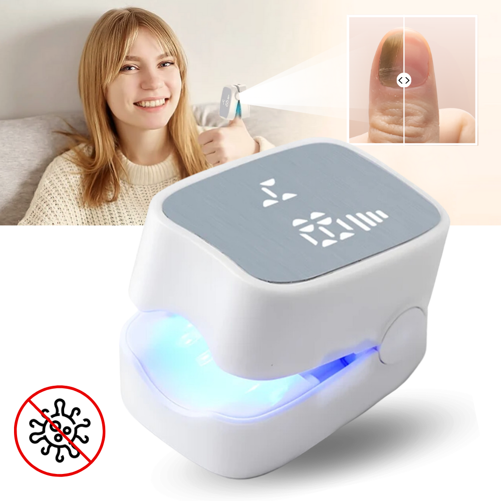Portable Nail Care Device with Blue Light and Clip On Design