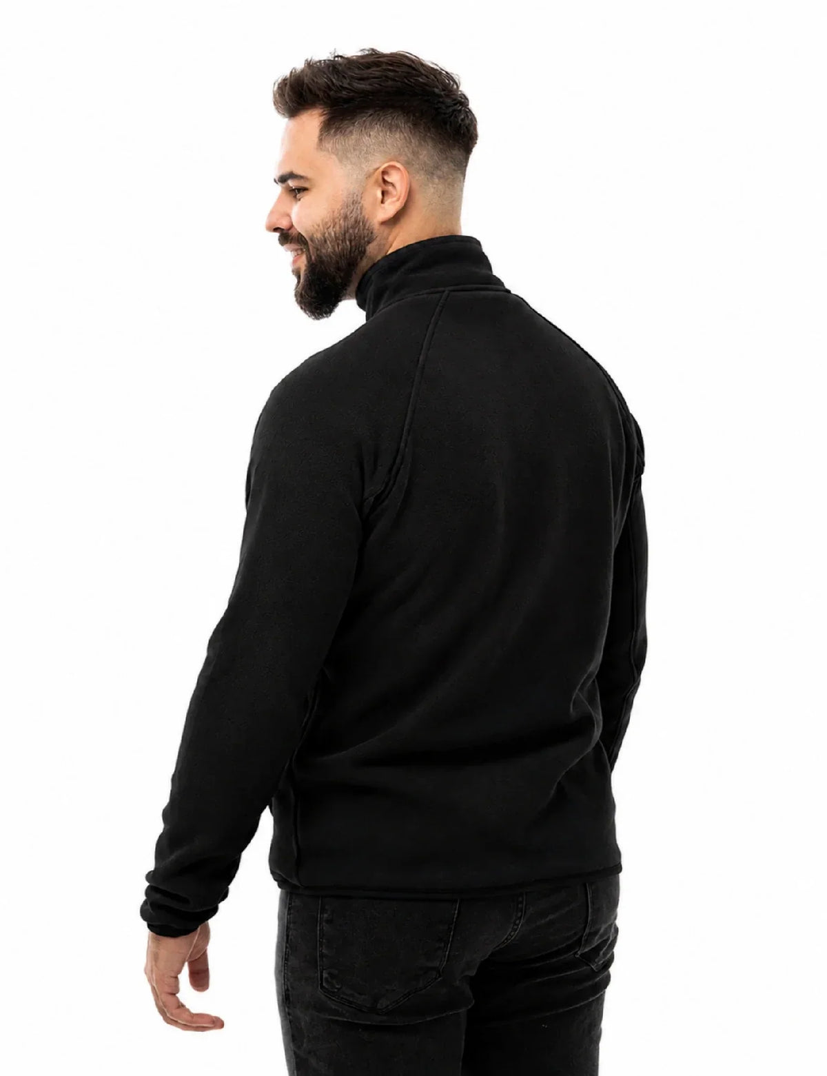 Mens Heated Fleece Jacket with Five Carbon Fiber Zones and Three Heat Levels for Outdoors