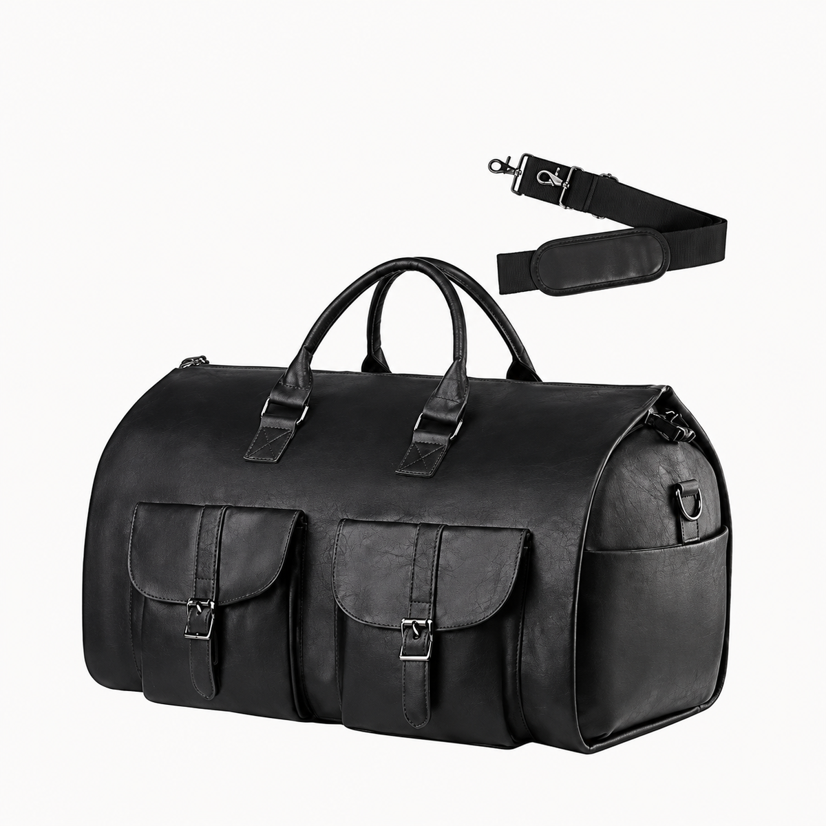 Garment Bag with Telescoping Handle and Shoe Compartment, Three Carry Modes