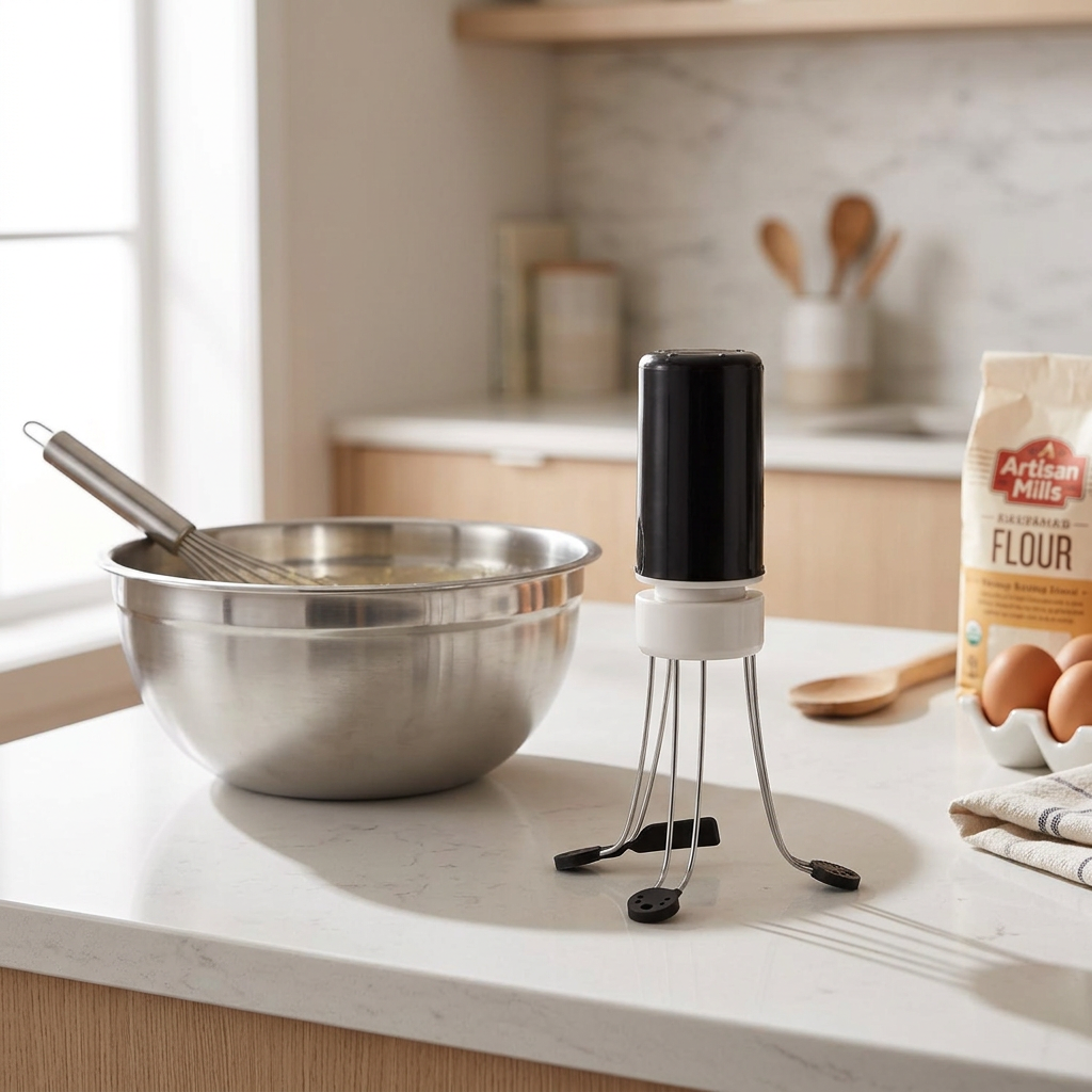 Battery-Operated Stirrer with Heat-Resistant Silicone and Three Speed Settings