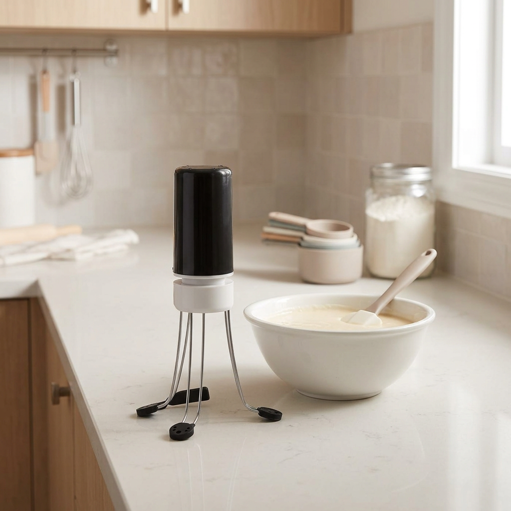 Battery-Operated Stirrer with Heat-Resistant Silicone and Three Speed Settings