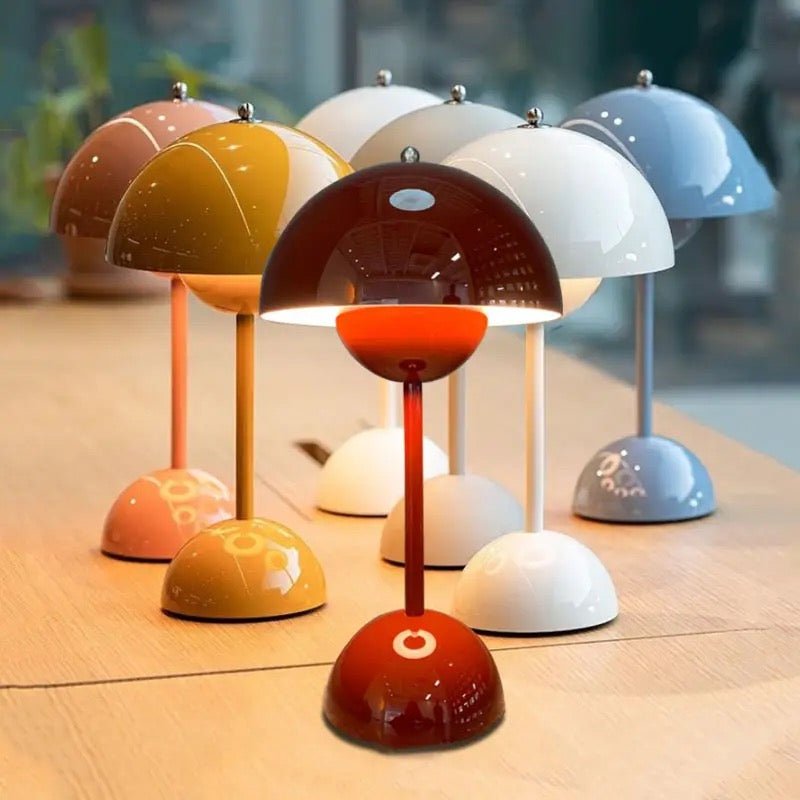 Rechargeable Mushroom Table Lamp with Touch Control and USB Charging - Alverraliving