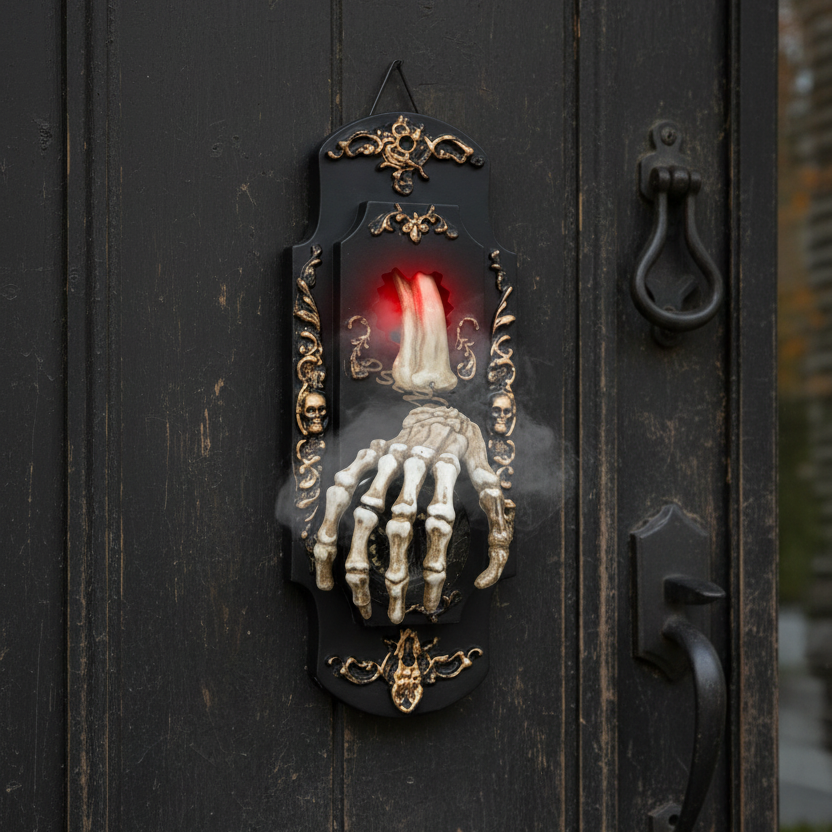 Motion Sensor Doorbell Prop with Sound and Light Effects for Halloween Decorations