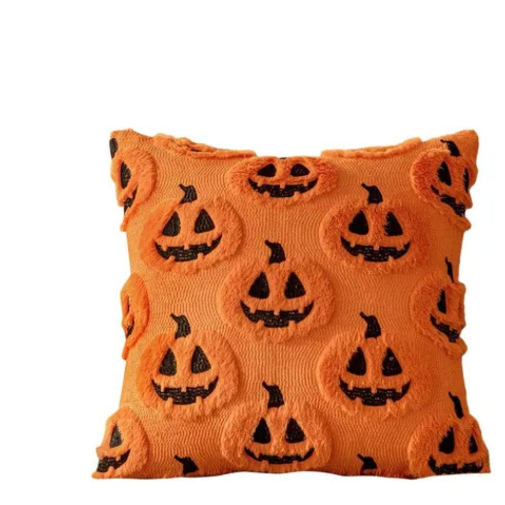 Pumpkin Cushion Cover with Microfiber Blend Fabric for 18x18 Inch Inserts