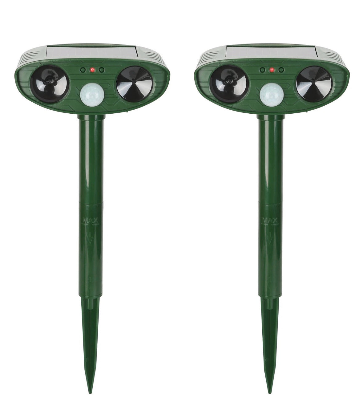 Motion Activated Ultrasonic Animal Repeller with Solar Power and Flashing Light, 30ft Range