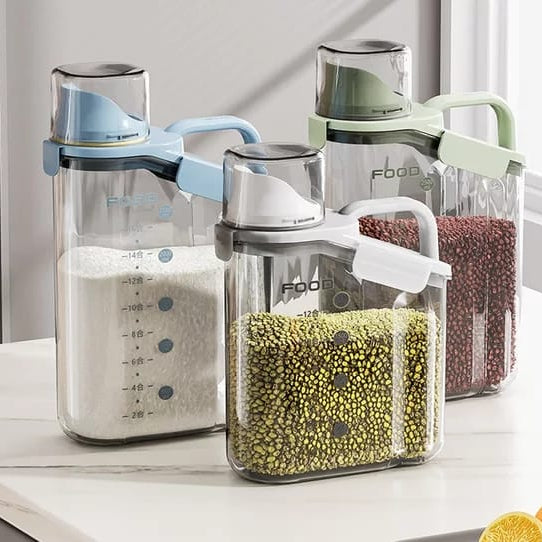 Airtight Acrylic Cereal Container with Clear Design and Stackable Base, 2.5L