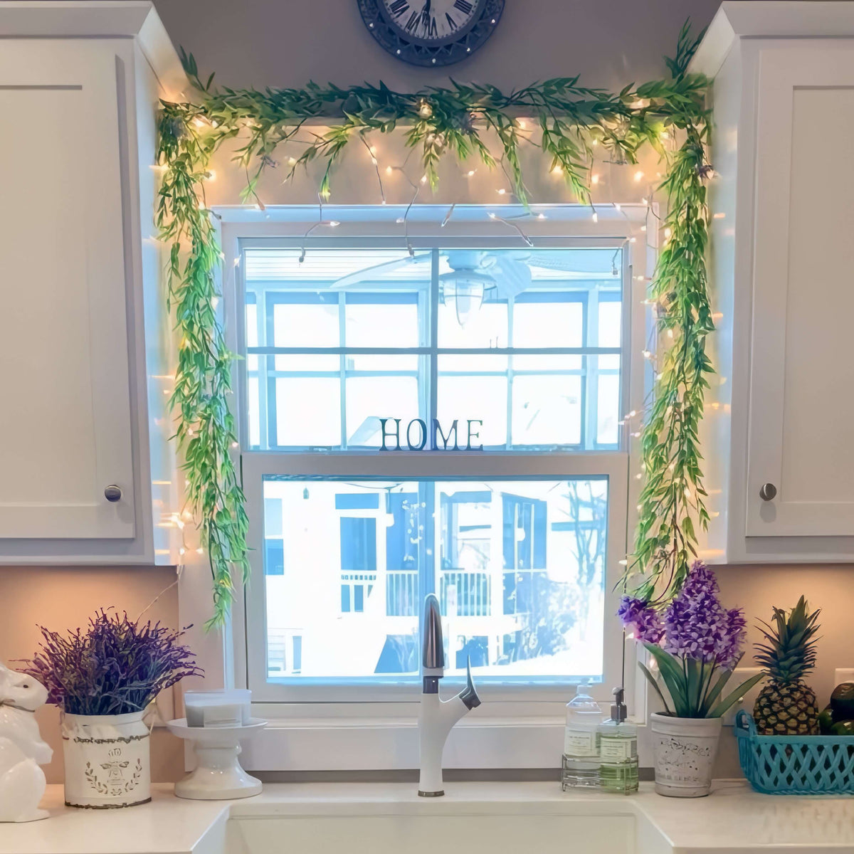 Fairy Light Garland with Ornament Accents in Five Styles, 4.9 Feet Long with Golden Lights for Indoor Decor