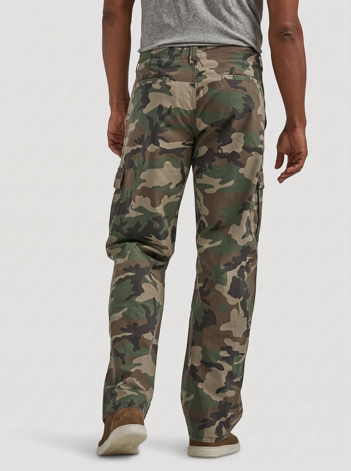 Men's Stretch Twill Cargo Pants with Six Pockets and Relaxed Fit