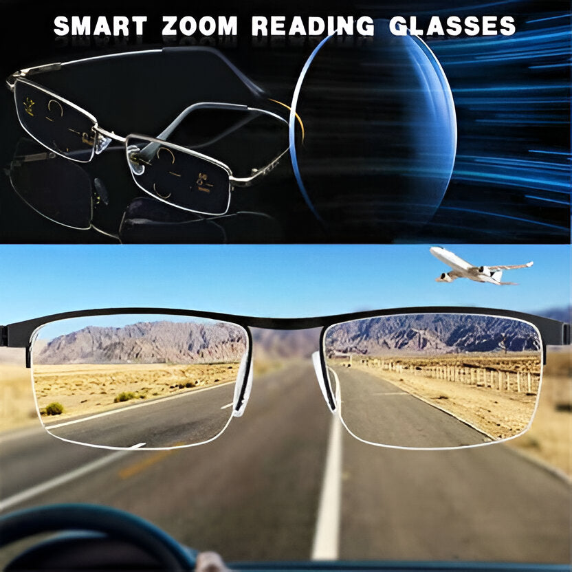 Progressive Multifocal Glasses with Photochromic Tint and Blue Light Blocking, Anti-Reflective Coating