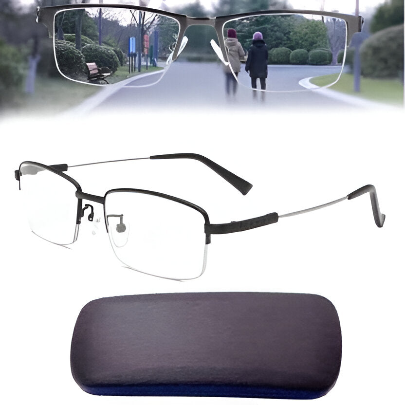 Progressive Multifocal Glasses with Photochromic Tint and Blue Light Blocking, Anti-Reflective Coating