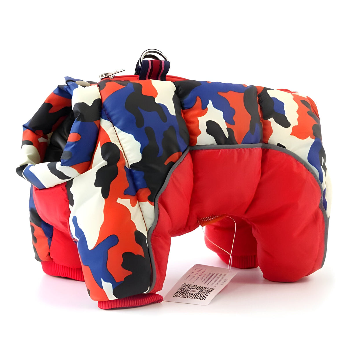 Insulated Dog Parka with Back Zip Closure and Reflective Strip for Small Dogs