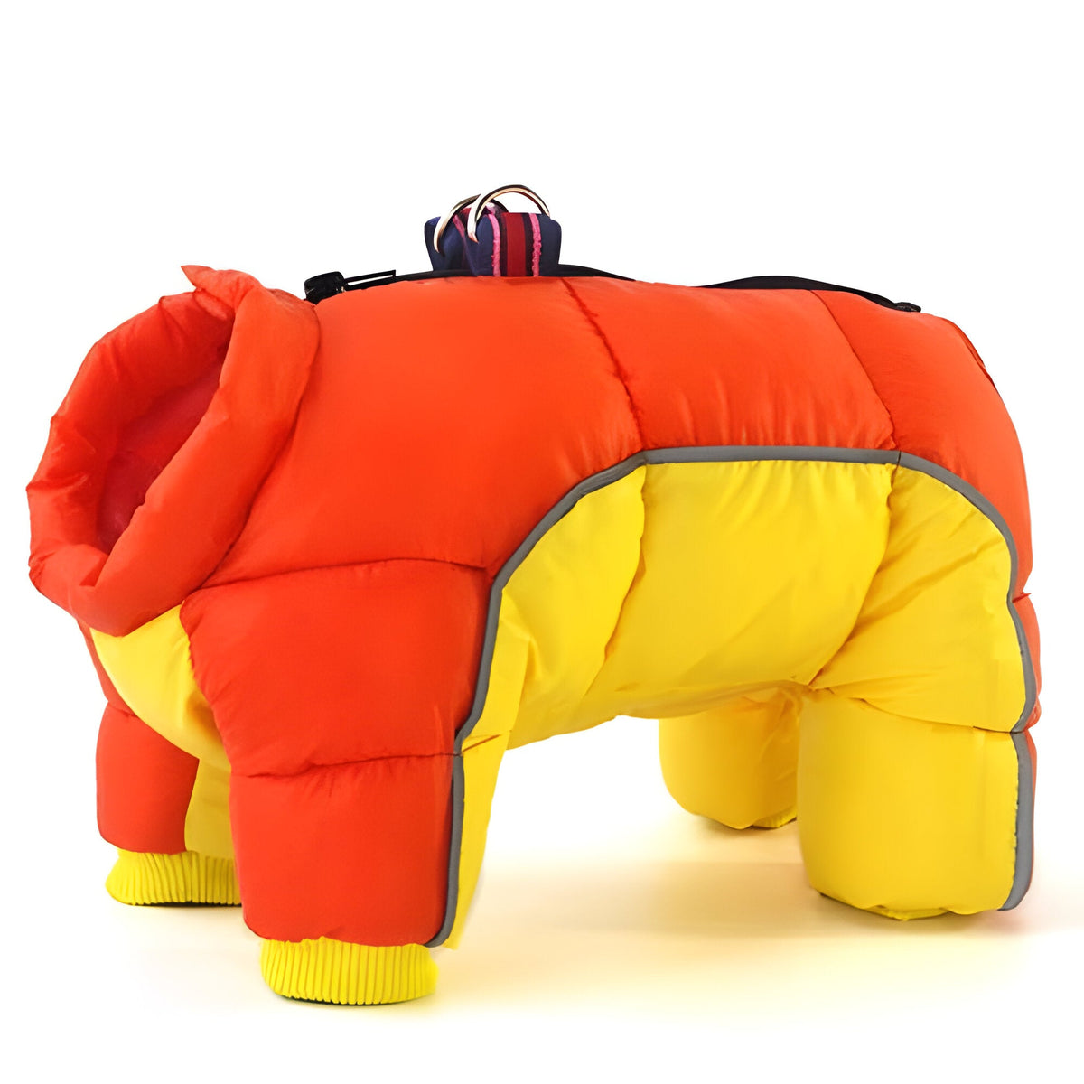Insulated Dog Parka with Back Zip Closure and Reflective Strip for Small Dogs