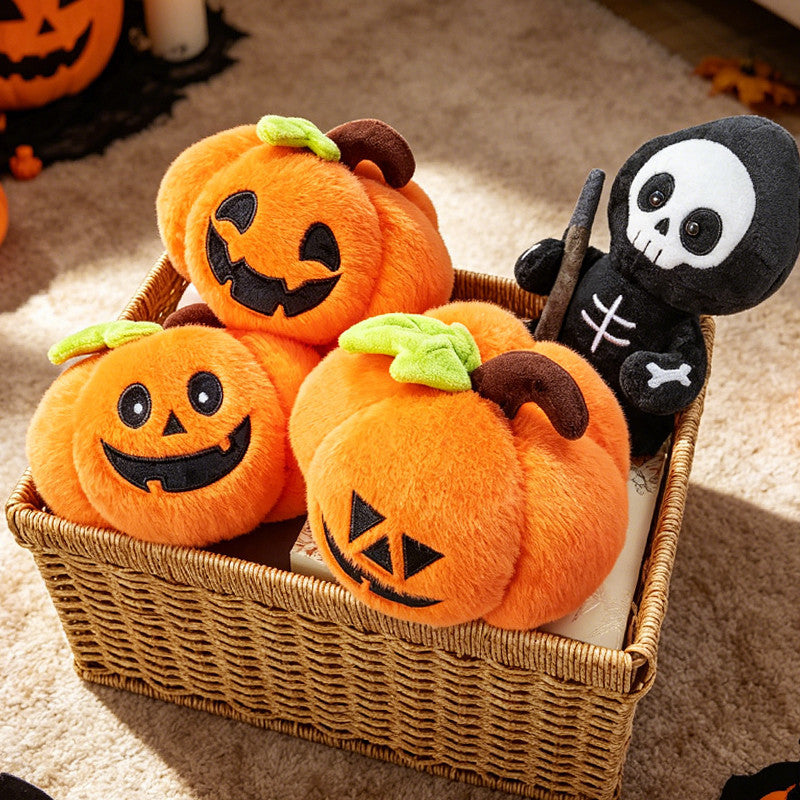 Seasonal Plush Character Set with Embroidered Details for Indoor Display