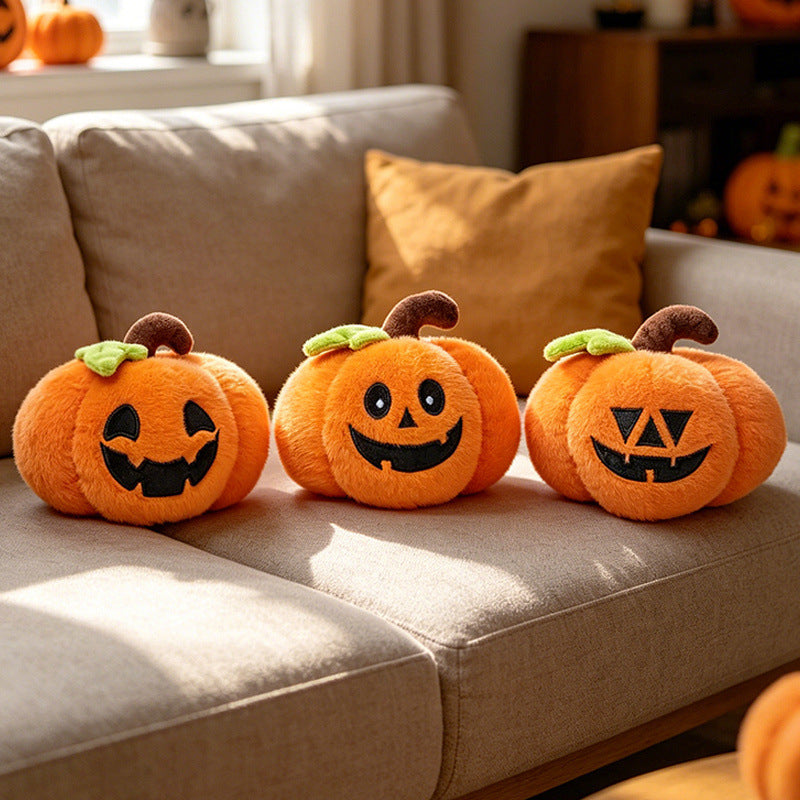 Seasonal Plush Character Set with Embroidered Details for Indoor Display