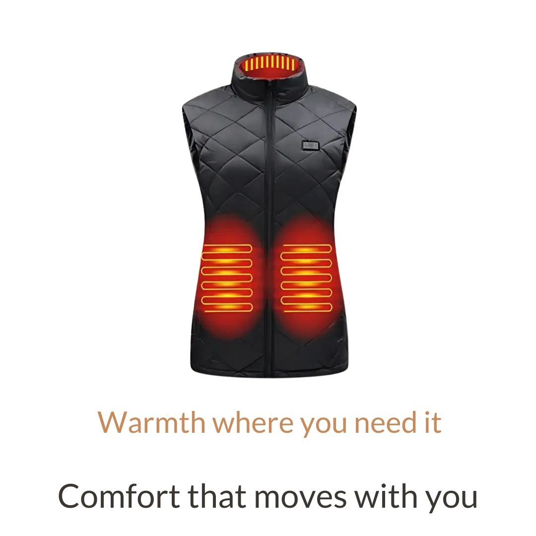 Women's Nine Zone Heated Vest with Three Temperature Settings and 10 Hour Runtime