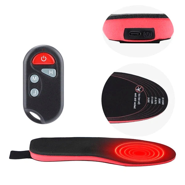 Thermal Insole Inserts with Wireless Remote and Three Heat Settings