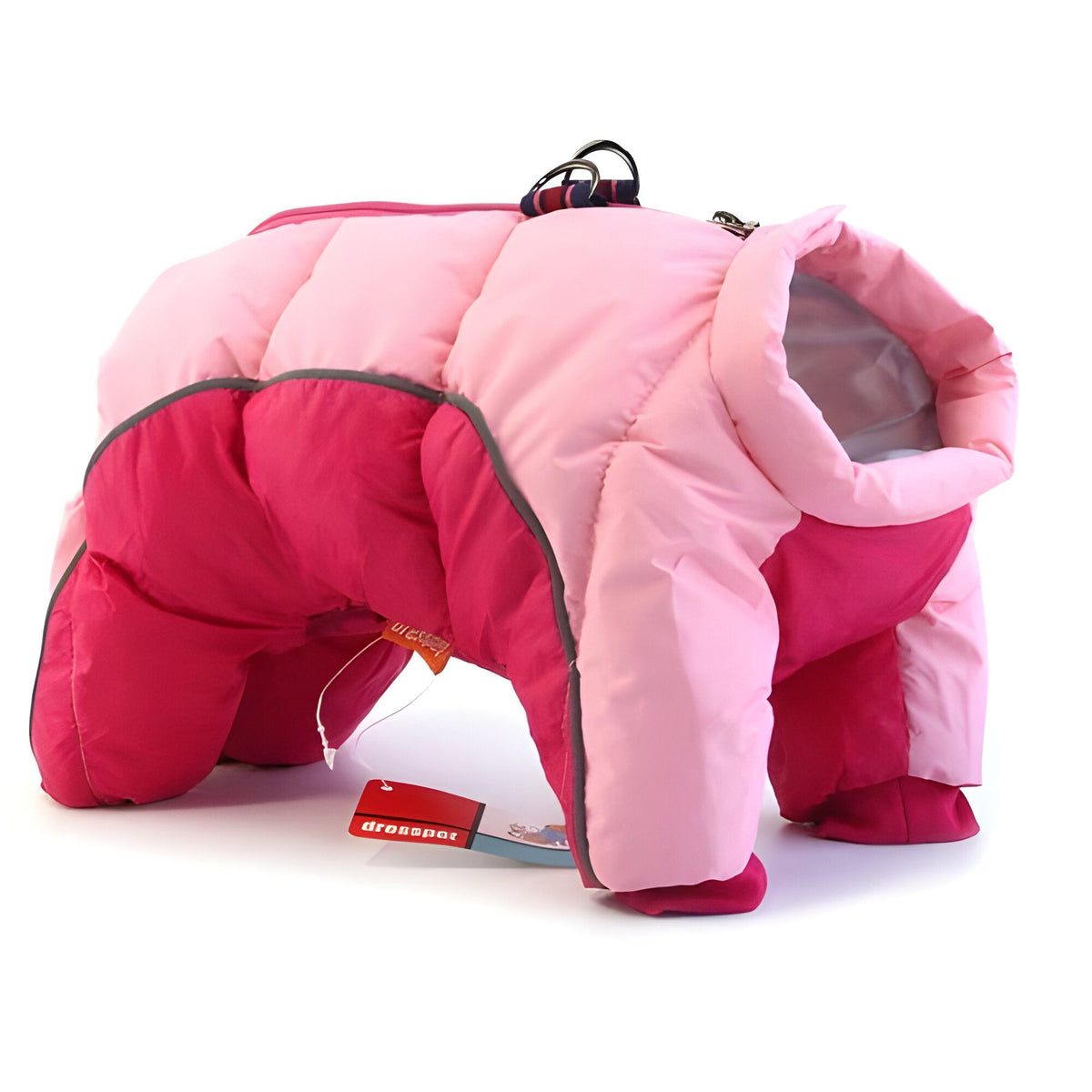 Insulated Dog Parka with Back Zip Closure and Reflective Strip for Small Dogs