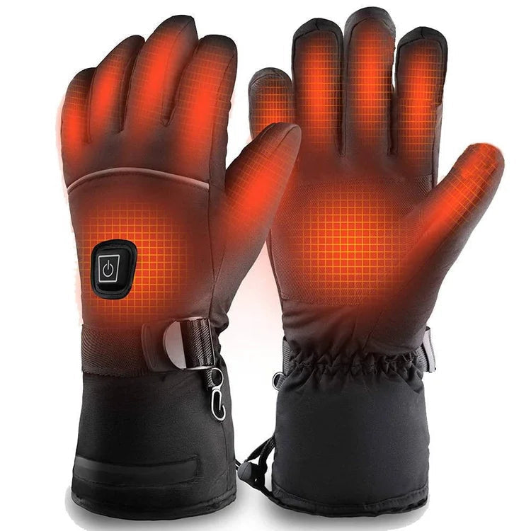 Electric Heated Gloves with Three Heat Levels and Rechargeable Power for Skiing, Fishing and Outdoor Work