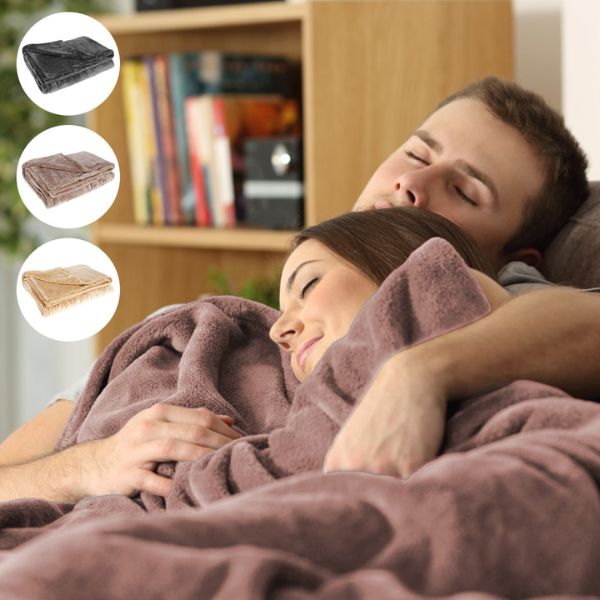 Flannel Heated Blanket with Power Bank Charging and Cordless Design