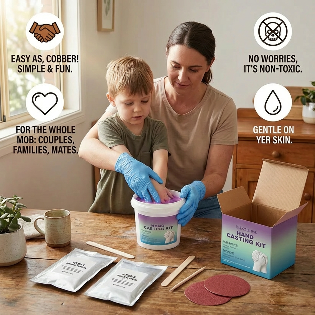 3D Hand Casting Kit for Families and Couples to Create a Plaster Keepsake Sculpture