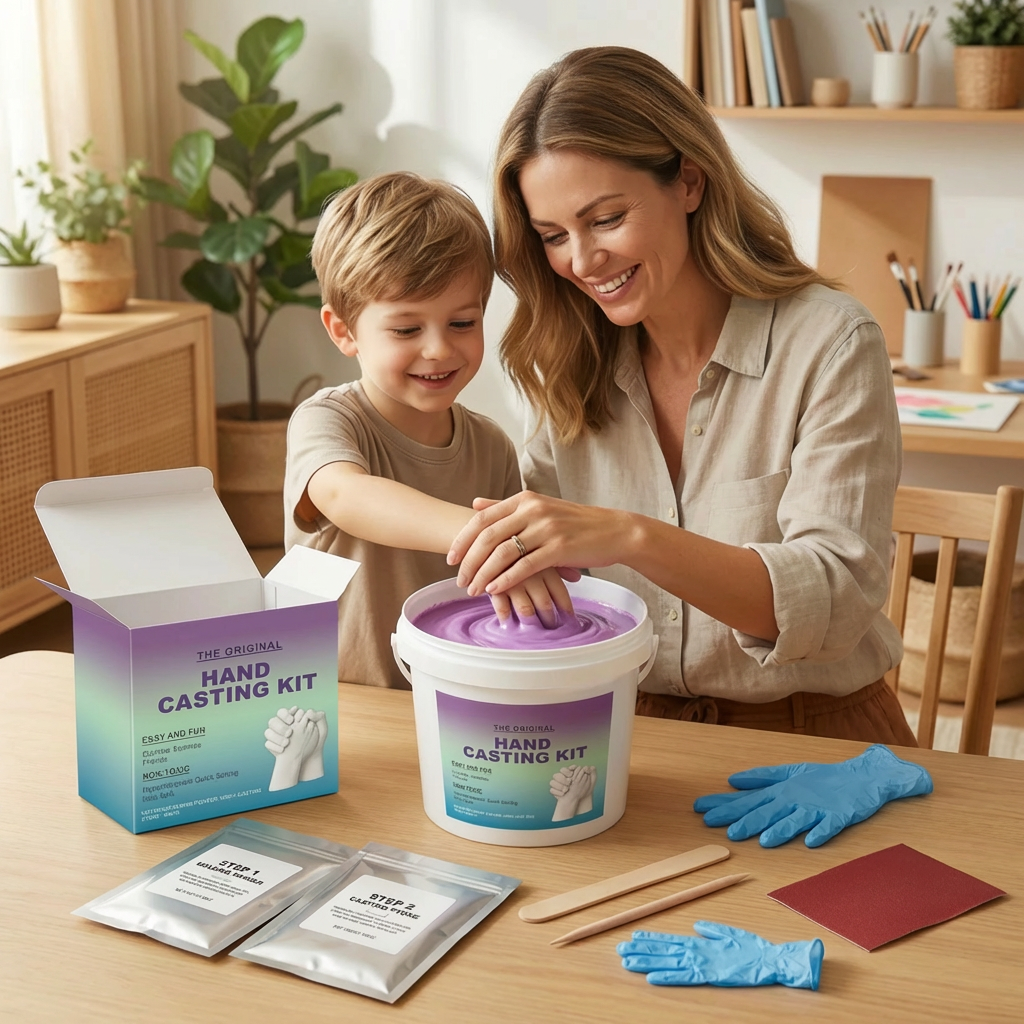 3D Hand Casting Kit for Families and Couples to Create a Plaster Keepsake Sculpture