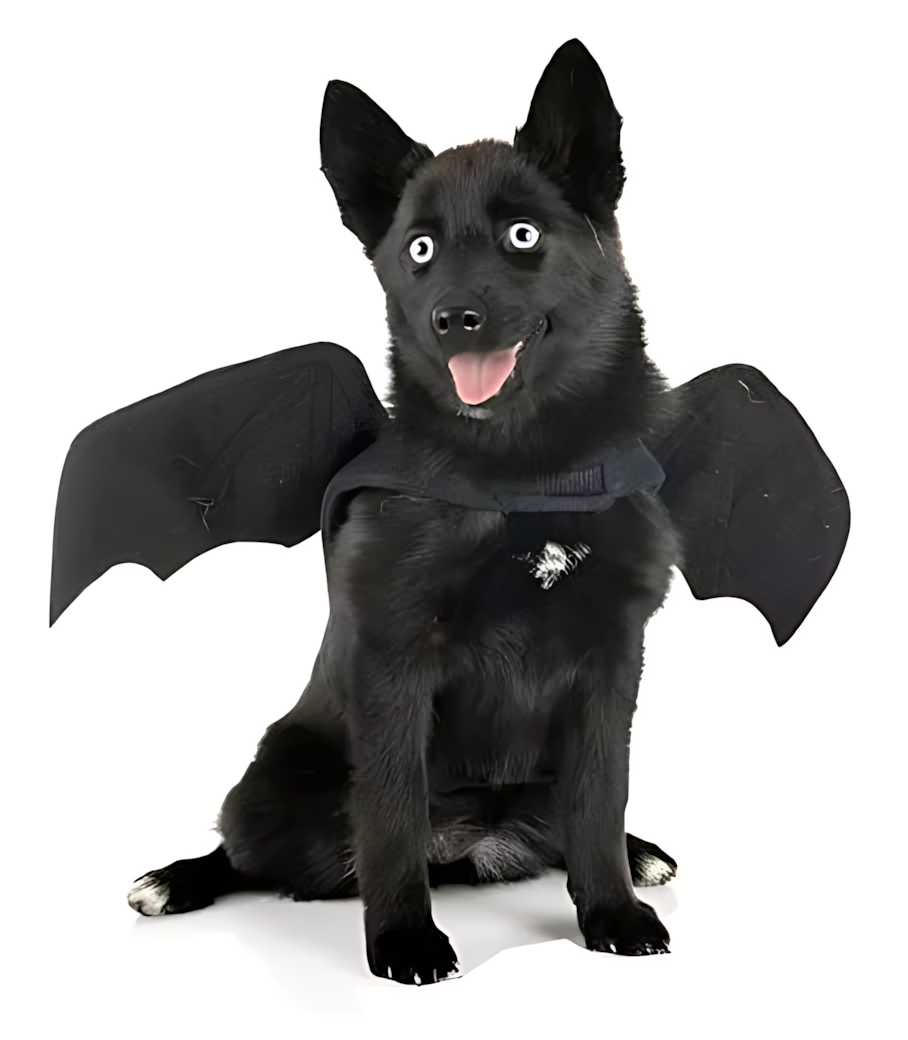 Dog Bat Wings Costume with Adjustable Straps and Felt Fabric