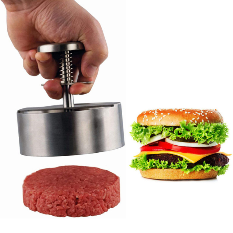 Burger Press with 5 Inch Stainless Steel Mold and Ergonomic Handle, Dishwasher Safe All Vera Mart
