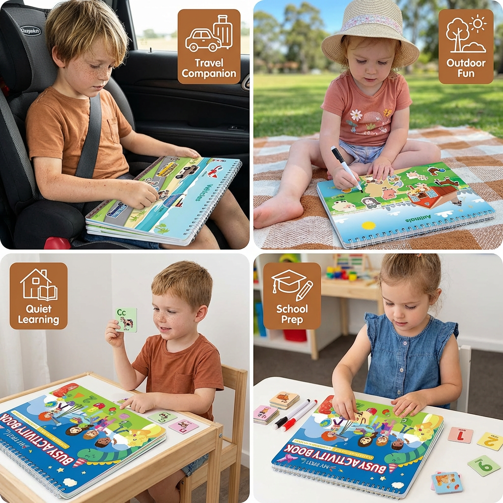 Interactive Activity Book with Matching and Sorting Tasks for Early Learning