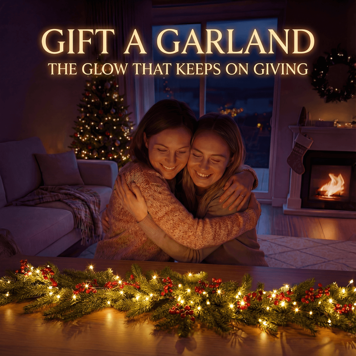 Fairy Light Garland with Ornament Accents in Five Styles, 4.9 Feet Long with Golden Lights for Indoor Decor
