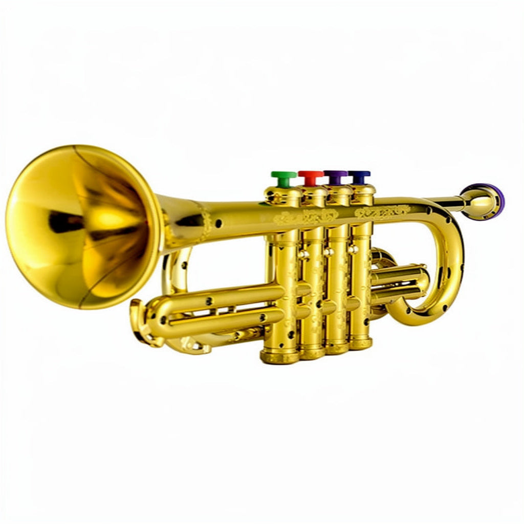 Toy Trumpet with Four Colored Keys and Breath Activation for Kids
