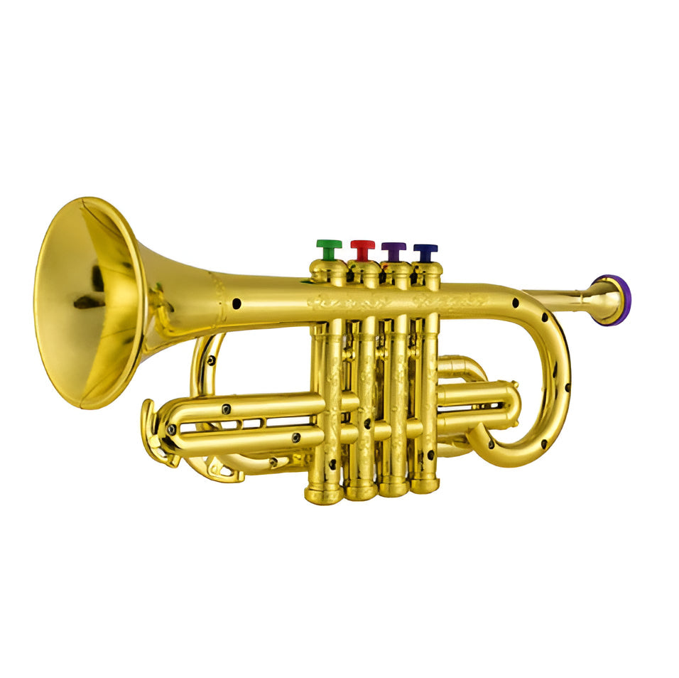 Toy Trumpet with Four Colored Keys and Breath Activation for Kids