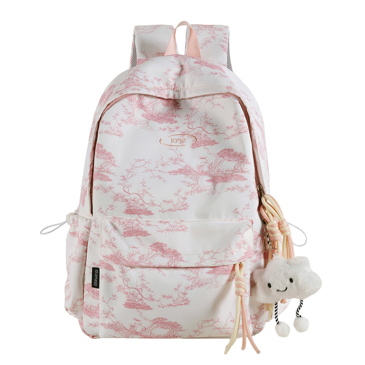 Artistic Print Backpack with Adjustable Padded Straps and Breathable Back Panel