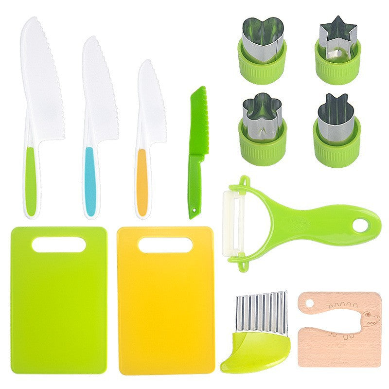 Childrens Kitchen Play Set with Child-Sized Tools and Rounded Edges