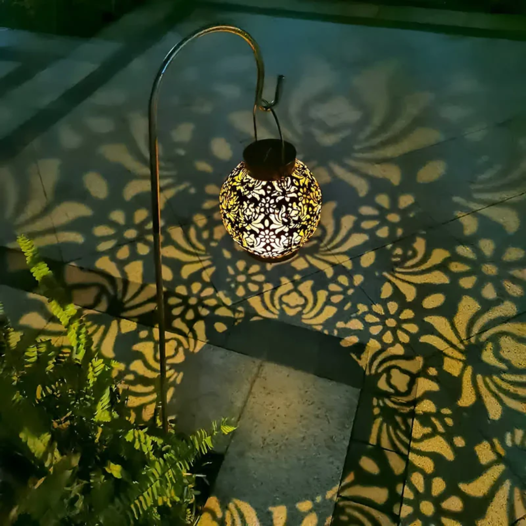 Solar Pendant Light with Dusk to Dawn Automation and Separate Solar Panel for Outdoor Gardens