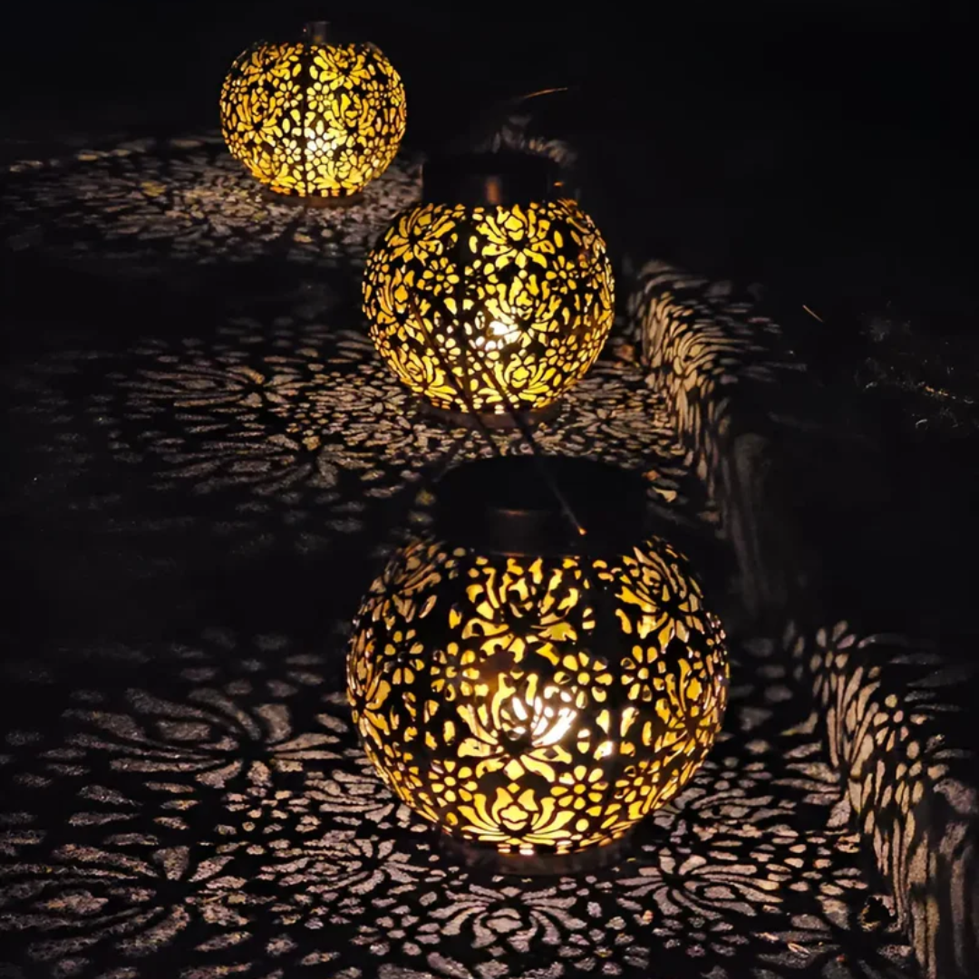 Solar Pendant Light with Dusk to Dawn Automation and Separate Solar Panel for Outdoor Gardens