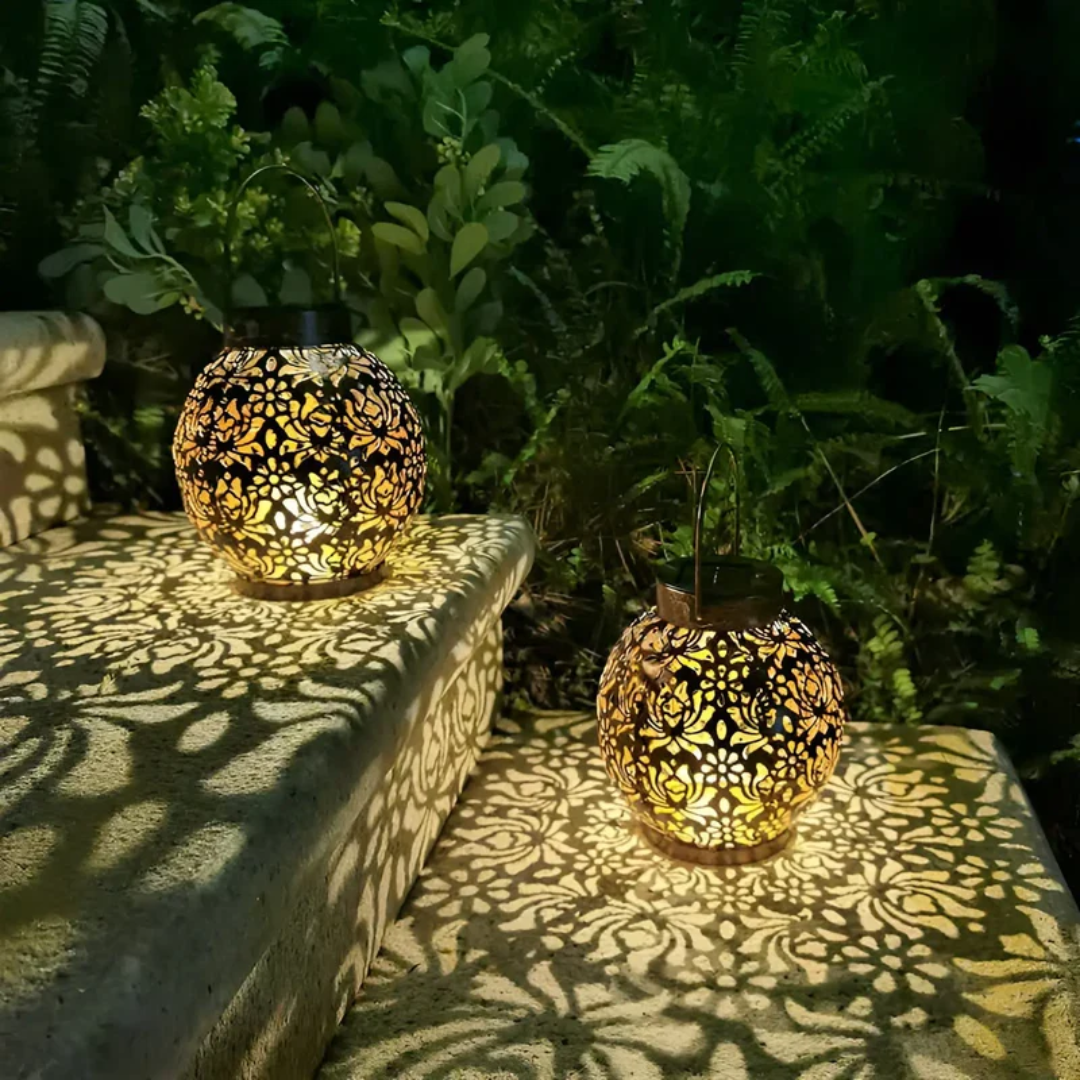 Solar Pendant Light with Dusk to Dawn Automation and Separate Solar Panel for Outdoor Gardens