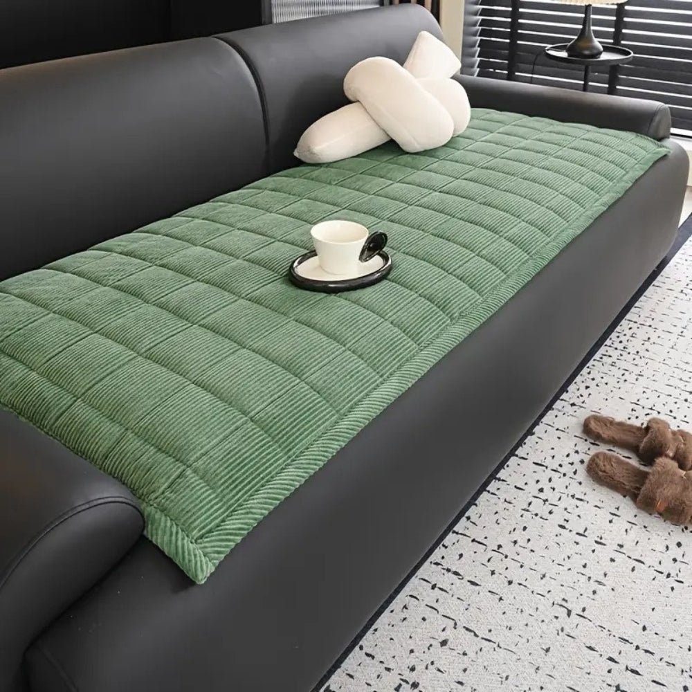Quilted Microfiber Sofa Cover with Slip Resistant Backing and Machine Washable All Vera Mart