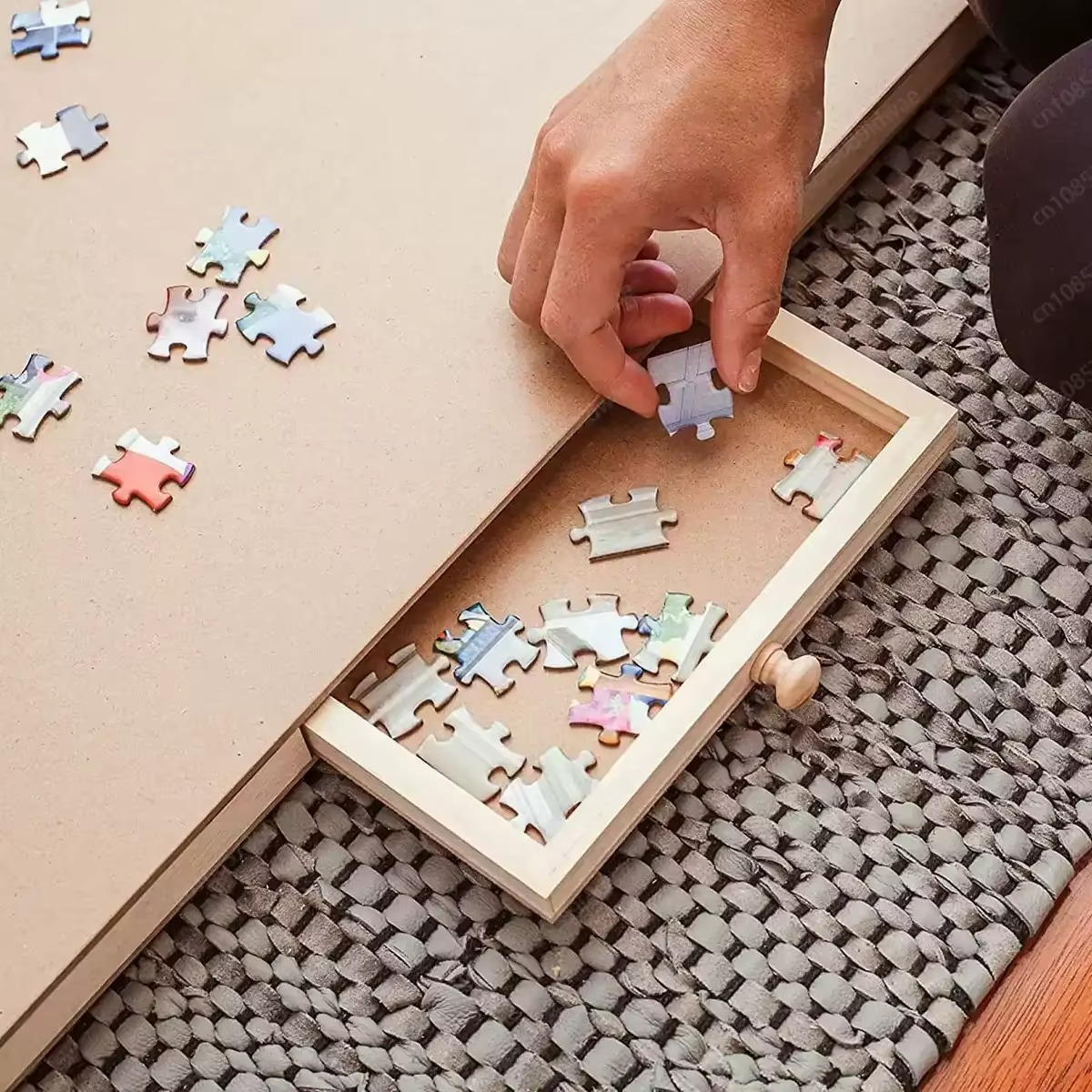 Puzzle Table with 4 Drawer Storage and Folding Design for 1500 Pieces