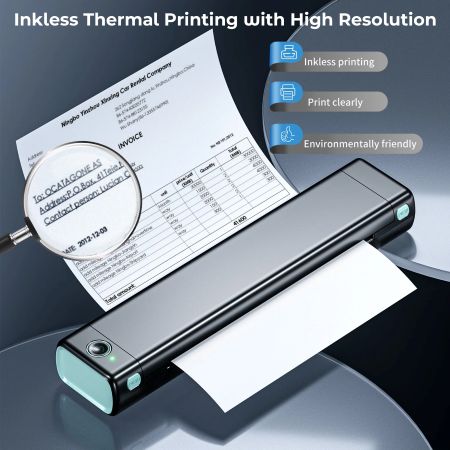 Portable Thermal Printer with Wireless Connectivity for Letter Size Documents
