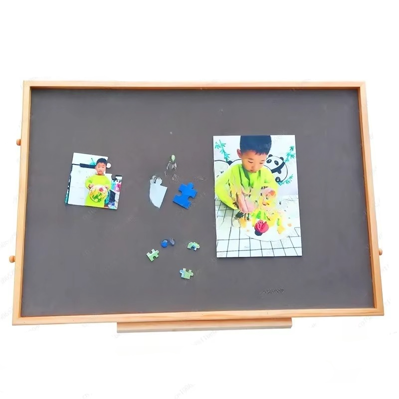 Wooden Puzzle Table with Four Drawers and Auxiliary Board for 1500 Pieces