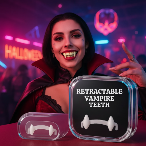 Retractable Vampire Teeth with Spring Mechanism and Custom Fit Splint for Costumes All Vera Mart