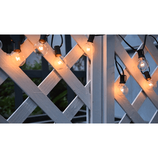 Outdoor String Lights with Plastic LED Bulbs and Connectable Cord, Warm White